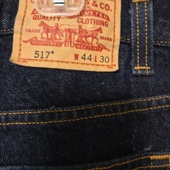 NWT Mens Levis 517 Boot cut 44x30 dark denim jeans - Picture 5 of 8